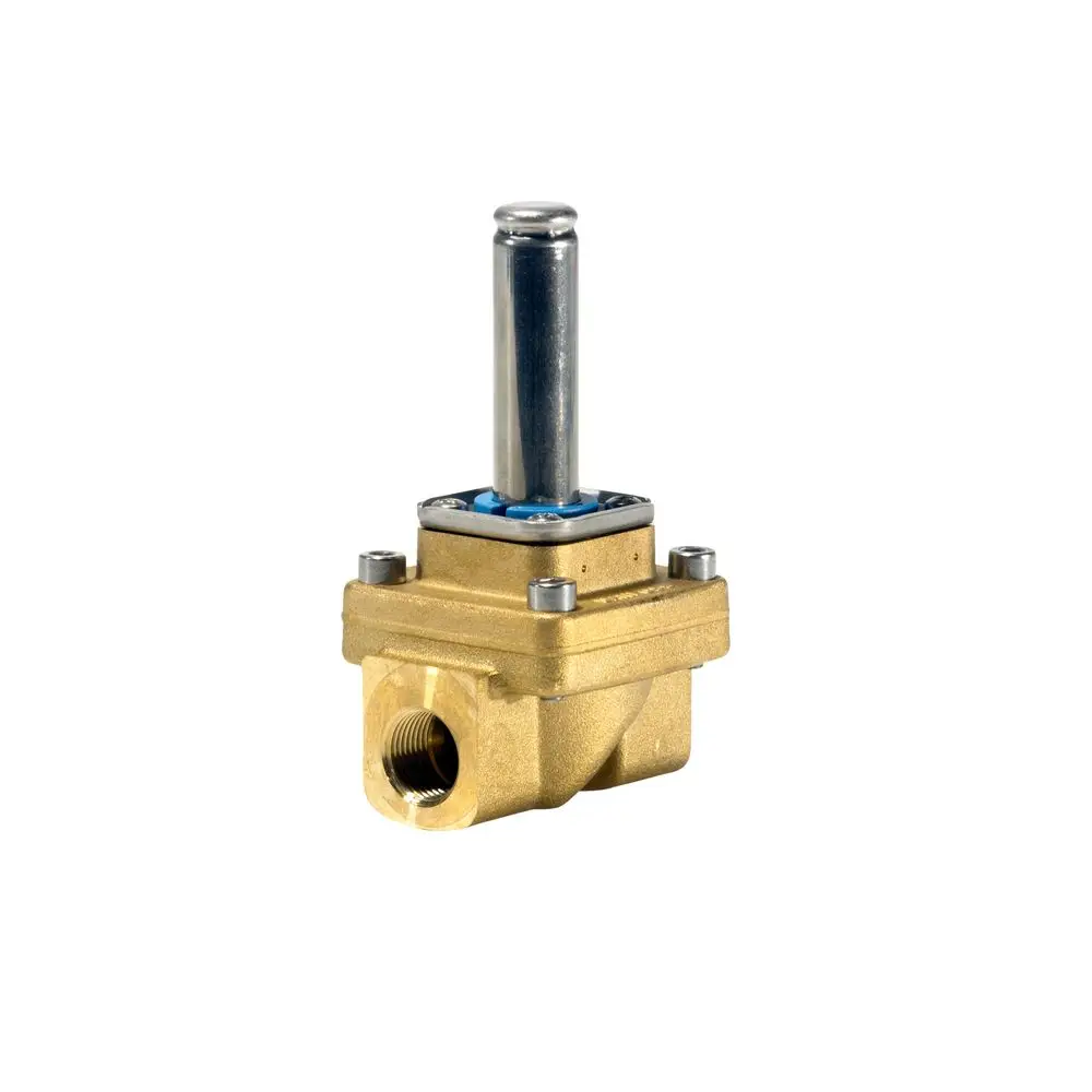 Danfoss Magnetventil aus Metall mit runder Steuerung, einem Anschluss und klaren, funktionalen Designmerkmalen für industrielle Anwendungen.